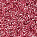John Bead 25g Cylin Beads Dark Pink Rose Silver Lined 11/0 Glass Cylindrical Seed Beads for Jewelry Bracelets Necklaces Earrings Making Embroidery - color: Dark Pink Rose Silver Lined