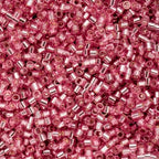 John Bead 25g Cylin Beads Dark Pink Rose Silver Lined 11/0 Glass Cylindrical Seed Beads for Jewelry Bracelets Necklaces Earrings Making Embroidery - color: Dark Pink Rose Silver Lined