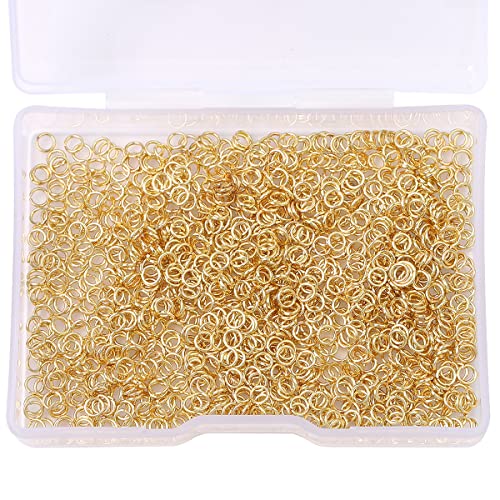 BEADIA 14K Gold Plated Jump Rings Non Tarnish 3mm 1200pcs for Jewelry Making Findings - color: 14K Gold, size: 0.5x3mm