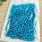 Cube 400pcs Faceted Square Transparent 8mm Glass Crystal Spacer Beads, Round Beads Inside for Jewelry Making (Blue) - color: Blue