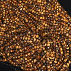 120pcs 3mm Natural Yellow Tiger Eye Gemstone Beads Faceted Round Loose Stone Beads for Jewelry Making - color: Yellow Tiger Eye, size: 2.8-3.3mm