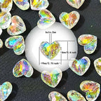Mixed Lots Shiny AB Color Acrylic Faceted Heart Bead DIY Beading Hairband Bracelets Necklace Craft Embelishment (Clear AB-Heart) - color: Clear AB-Heart