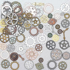 stino 100 G Mixed Style Metal Charms for Jewelry Making, Bulk Silver & Gold Plated, for Bracelet, Necklace, Earrings DIY Crafts - style: Gear