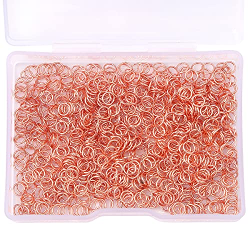 BEADIA Rose Gold Plated Jump Rings Non Tarnish 4mm 900pcs for Jewelry Making Findings - color: Rose Gold, size: 0.5x4mm