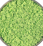 3000Pcs Flat Round Polymer Beads Vinyl Heishi Beads for Jewelry Making Women Necklace Bracelet Earrings (05-Grass Green) - color: 05-Grass Green