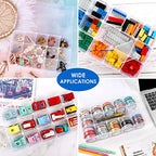 SGHUO 2 Pack 15 Girds Bead Organizer, Large Clear Plastic Organizer Box with Adjustable Dividers for Beads, Art DIY, Crafts, Jewelry, Fishing Tackle with Label Stickers - size: 2pcs