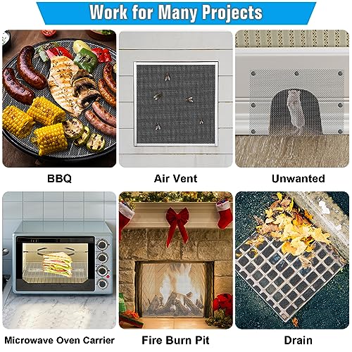 Valchoose Soft 304 Stainless Steel Mesh, 8 Pack Bendable Woven 8.3"X11.8"(213X302mm), 20 Mesh Non-Rusting, Wire Mesh Easy to Work, Non-Corrosive for DIY, Vent, Cage, Garden, Window (Plain Weave) - size: 8.3"X11.8"(213X302mm)