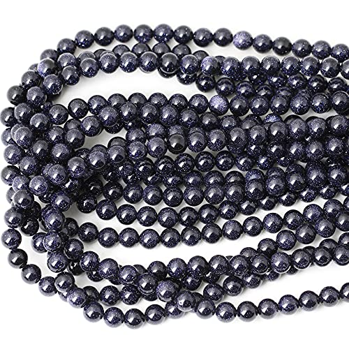 45PCS 8mm Natural Blue Sandstone Gemstone Round Loose Beads Stone Beads for Jewelry Making DIY Findings 1 Strand 15" - color: Blue Sand Stone, size: 8mm
