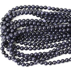 45PCS 8mm Natural Blue Sandstone Gemstone Round Loose Beads Stone Beads for Jewelry Making DIY Findings 1 Strand 15" - color: Blue Sand Stone, size: 8mm