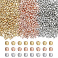 XIANNVXI 500Pcs Square Spacer Beads for Jewelry Making - Smooth Loose Beads for DIY Bracelets & Necklaces (Gold, Silver, Rose Gold) - color: Square spaced beads 3 colors