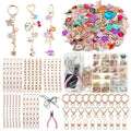 Thmxit 537PCS Charms Lip Gloss Keychain Making Kit, Bag Charm Kit Including 198 Charms, 24 Keychain Clips, 25 Extender Chains, Jewelry Plier Jewelry Making Kit for DIY Keychains Making Supplies