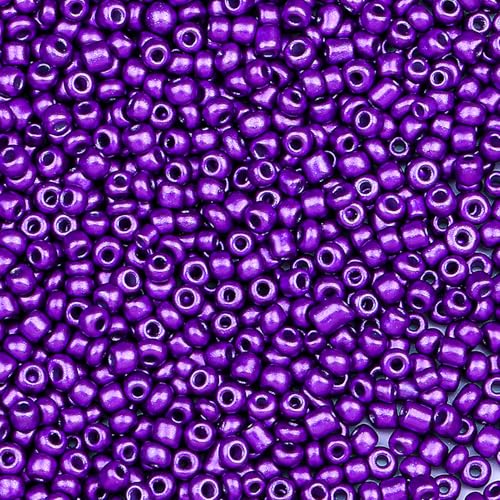 2000pcs Glass Seed Beads Bulk, 4mm 6/0 Mini Pony Spacer Small Individual Color Seed Beads for DIY Bracelet Necklaces Wrist Jewelry Making, Dark Purple - color: Dark Purple