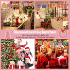 Huquary 24 Pcs Diamond Art Christmas Ornaments 5D DIY Christmas Diamond Arts Painting Keychains Xmas Hanging Painting Kits Gift Boxes Crystal Rhinestone Craft for Home Winter Holiday Gifts - style: Gift Boxes