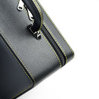 Oirlv Leather Jewelry Box Handmade Travel Jewelry Organizer Storage Case Holder For Girl Lady Earring,Ring,Necklace,Pendant,Watch,Bracelet(X010)Deep Black - color: Small Black