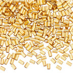 Beebeecraft 1 Box 300Pcs Tube Crimp Beads, 3x2mm Golden Stainless Steel Column Positioning Stopper Crimp Beads Cord End for Jewelry Making Bracelet Necklace - size: 3x2mm