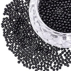 PH PandaHall Black Glass Pearl Beads, 1000pcs 4mm Glass Pearls for Earring Bracelet Necklace Waist Chain Jewelry Making, 0.71.1mm Hole - color: Black