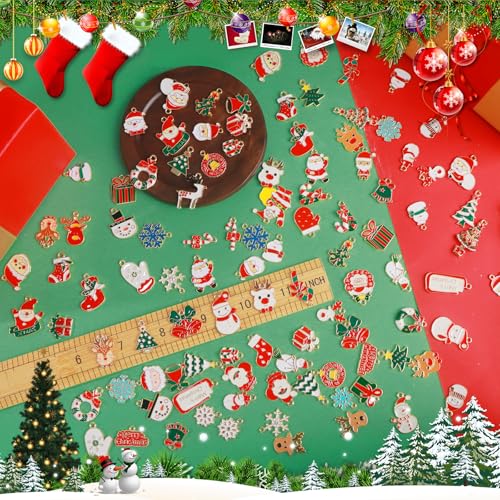 352 Pcs Assorted Charms for Jewelry Making,Mixed Enamel KC Gold Alloy Letter Pendants,Wholesale Bulk Jewelry Charms for DIY Necklace Bracelet Earring and Crafting - style: A5:Xmas Charms-60pairs