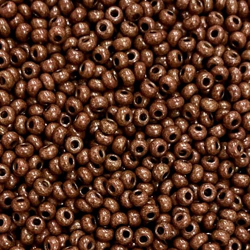 Czech 8/0 Glass Seed Beads 20 Grams 800 Pcs (Brown) - color: Brown