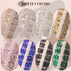 Glass Nail Rhinestones Multi-Shapes Flatback Gems, Round Crystal Glue Gel + 1500Pcs,arty Nails Diamond Gemstones - color: Black with Glue