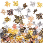 stino 100g Metal Pendant Charms for Jewelry Making, Bulk Silver & Gold Plated Charms for Braclet Necklace Crafts, Animal Plant Flower Pet and so on - color: Bee Silver & Gold