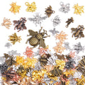 stino 100g Metal Pendant Charms for Jewelry Making, Bulk Silver & Gold Plated Charms for Braclet Necklace Crafts, Animal Plant Flower Pet and so on - color: Bee Silver & Gold