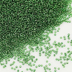 Transparent Dark Green with Silver Lined Beads Size 12/0 Crafts Glass Seed Beads 2mm for Jewelry Making (Total About 100g About 11000pcs) - color: Transparent Dark Green with Silver Lined, size: 2mm