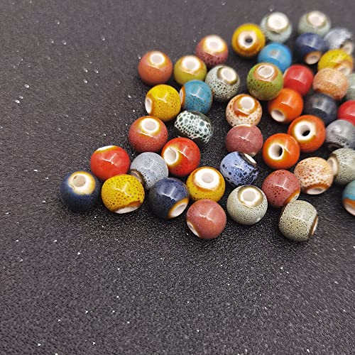 INSPIRELLE 180 Pieces Porcelain Beads Chinese Round Ceramic Beads 8mm for Handmade Jewelry Making Bracelets Necklace Making, Leopard - color: Leopard