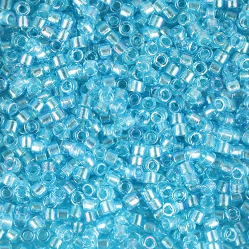 Miyuki Delica Seed Beads – Size 11/0 (1.6 mm), DB2382, Fancy Lined Aqua, 7.2 g, Approx. 1440 Beads, Made in Japan - color: DB2382 - Fancy Lined Aqua