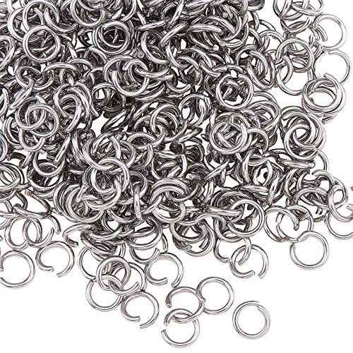 DanLingJewelry 1000 pcs 304 Stainless Steel 19 Gauge Open Jump Rings 6mm for Jewelry Making Connectors Jewelry Finding Stainless Steel Color - color: 1000 pcs - ф6mm δ 1mm