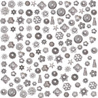 stino 270PCs Metal Bead Caps for Jewelry Making, Silver Bracelet Earrings Necklace Findings & Supplies 512 (Bead Cap （270Pcs）) - color: Bead Cap （270Pcs）