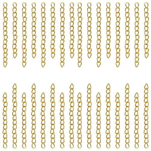 100Pcs Necklace Chain Extender for Jewelry Making,Stainless Steel Bracelets Extender Bracelet Chain Extenders Chains Extensions Tails for Necklaces Bracelet,Anklets,Jewelry Making Supplies(Gold) - color: 100pcs Gold