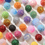 50pcs 20mm Rhinestone Beads Shine Disco Ball Beads Chunky Bubblegum Beads Crystal Round Beads for Pen Bag Chain Jewelry Making Bubble Gum Beads Pen Making(Style-3) - color: style-3