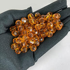 Jmassyang 200 Pieces 6mm Faceted Round Crystal Glass Beads Spacer Beads for Jewelry Making, Bracelets Necklaces Earrings Wind Chimes Suncatchers(Amber) - color: Amber, size: 6mm