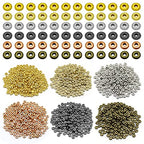 1200pcs Flat Round Rondelle Spacer Beads for DIY Crafts,6 Colors Disc Spacer Loose Beads Spacers Beads for DIY Jewelry Making,Bracelet Necklace Earring Bracelet Crafts Supplies - color: 1200pcs;Gold,K gold,White k,Gun black,Red bronze,Antique cyan