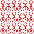 30Pcs Lobster Claw Clasps Keychain for Jewelry Making,Metal Lobster Clasp Swivel Trigger Clips with Swivel Clasps Hook Clips Flat Split Keychain Ring for DIY Craft Jewelry Making(Red) - color: Red