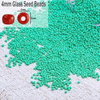 2000pcs Glass Seed Beads Bulk, 4mm 6/0 Mini Pony Spacer Small Individual Color Seed Beads for DIY Bracelet Necklaces Wrist Jewelry Making, Light Green - color: Light Green