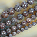 Wholesale Smooth Natural Gemstone Round Loose Beads 15" 4mm 6mm 8mm 10mm 12mm (6mm, Coffee Jasper) - color: Coffee Jasper, size: 6mm