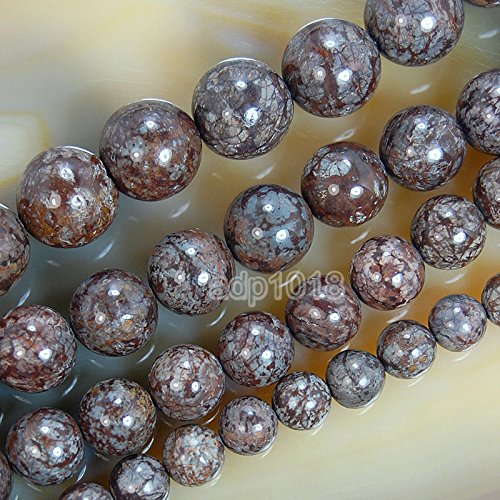 Wholesale Smooth Natural Gemstone Round Loose Beads 15" 4mm 6mm 8mm 10mm 12mm (6mm, Coffee Jasper) - color: Coffee Jasper, size: 6mm