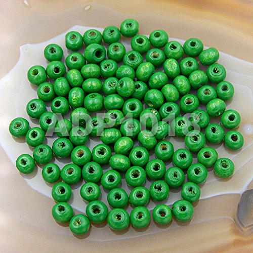 AD Beads Wood Spacer Loose Wooden Craft Beads Big Hole Beads Assorted for Necklace Bracelet Craft Making Decoration (4x6mm 400pcs, Green) - color: Green, size: 4x6mm 400pcs