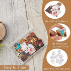 Elecrelive 4 Pairs Western Style Imitation Leather Earrings Beer Bottle Shape Pendants in Flower Cattle Cowboy Hat Pattern with 10pcs Plastic Ear Nuts for Boho Earring DIY Jewelry Making - color: Western Style-4