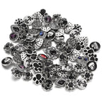 10PCs Mixed Style Rhinestones Snaps Jewelry Charms Buttons 18/20mm for Interchangeable Snaps Jewelry Making Women DIY Button Bracelets Necklaces Rings Brooch Accessories (Black) - color: Black