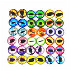 Julie Wang 10mm 100pcs Dragon Eyes Flatback Glass Cabochon Dome Cameo for Artworks Making Jewelry Craft DIY Supplies 0.39inches - size: 10MM-100PCS