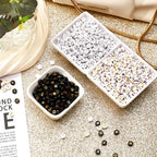 DECYOOL 1900pcs Letter Beads,Acrylic Alphabet Beads with 1 Roll Elastic String for Bracelet Necklace Jewelry Making Supplies (Gold&Silver&Black) - color: Gold&Silver&Black