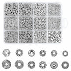 600pcs Silver Spacer Beads for Jewelry Making- 5-8mm Metal Beads Spacer with Storage Box for Bracelets, Necklaces & DIY Crafts - color: Style-A