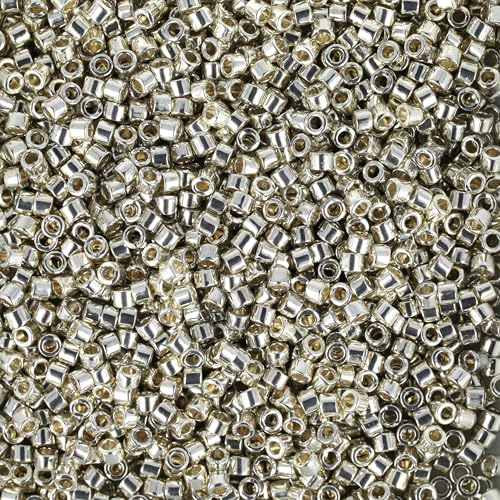 Miyuki Delica Seed Beads – Size 11/0 (1.6 mm), DB1831, Duracoat Galvanized Silver, 7.2 g, Approx. 1440 Beads, Made in Japan - color: DB1831 - Duracoat Galvanized Silver