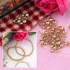 200pcs 14K Gold Round Beads,Durables Beads that Do Not Fade Easily,Seamless Spacer Beads,Brass Loose Beads,Gold Beads for Jewelry Making (4MM) - size: 4MM-200pcs