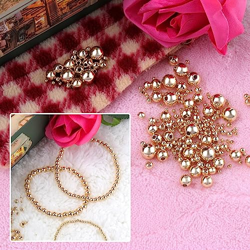 500pcs 14K Gold Round Beads,Durables Beads that Do Not Fade Easily,Seamless Spacer Beads,Brass Loose Beads,Gold Beads for Jewelry Making (2MM) - size: 2MM-500pcs