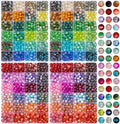 XSEINO 2400 Pieces 8mm Crack Glass Beads for Jewelry Making,48 Dazzling Colors Round Glass Beads for Making and DIY Crafts - color: 4Box Crackle Glass Beads
