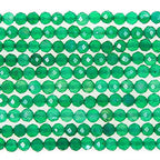 MJDCB 3mm Faceted Natural Green Agate Round Loose Beads for Jewelry Making DIY Bracelet Necklace - color: Green Agate