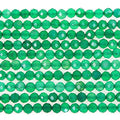 MJDCB 3mm Faceted Natural Green Agate Round Loose Beads for Jewelry Making DIY Bracelet Necklace - color: Green Agate